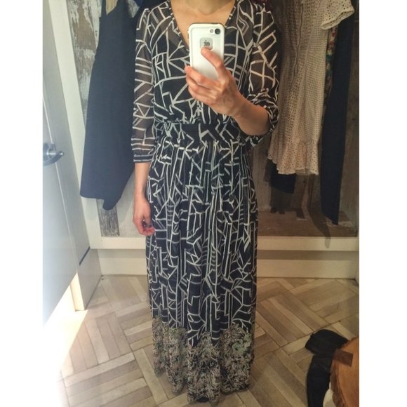 💞HP💞 Anthropologie Floral Flowy Pleat Maxi Dress - Picture 8 of 12